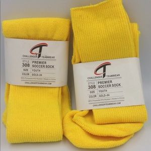 2 Pair Yellow Soccer Socks-New!